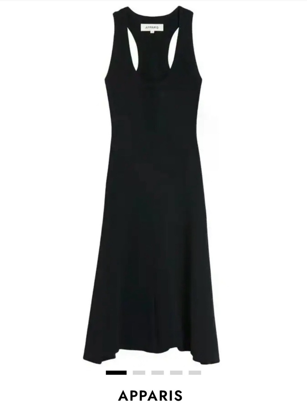 Apparis Black Racerback Flared Hem Maxi Dress